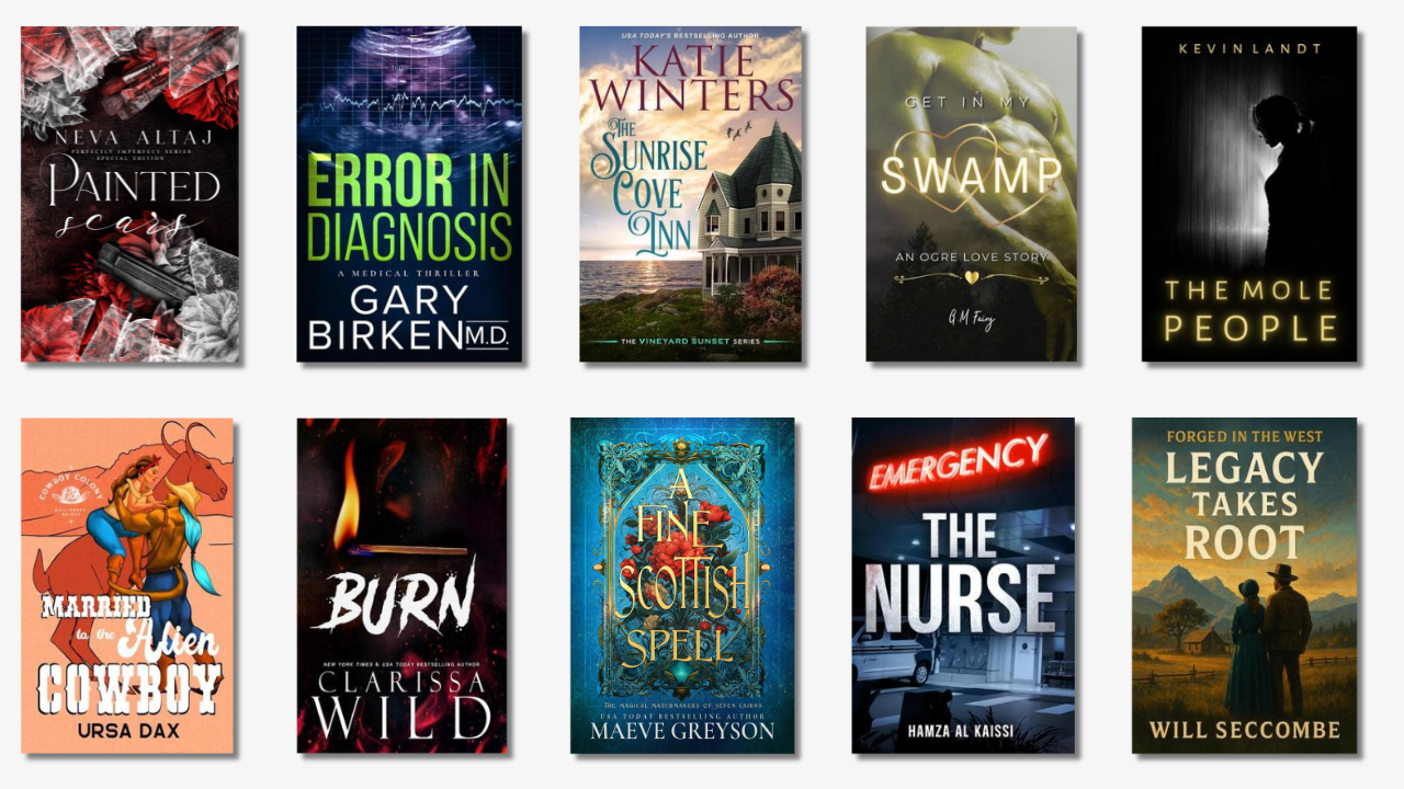 January 2025 Top 10 Fiction Print Book Covers