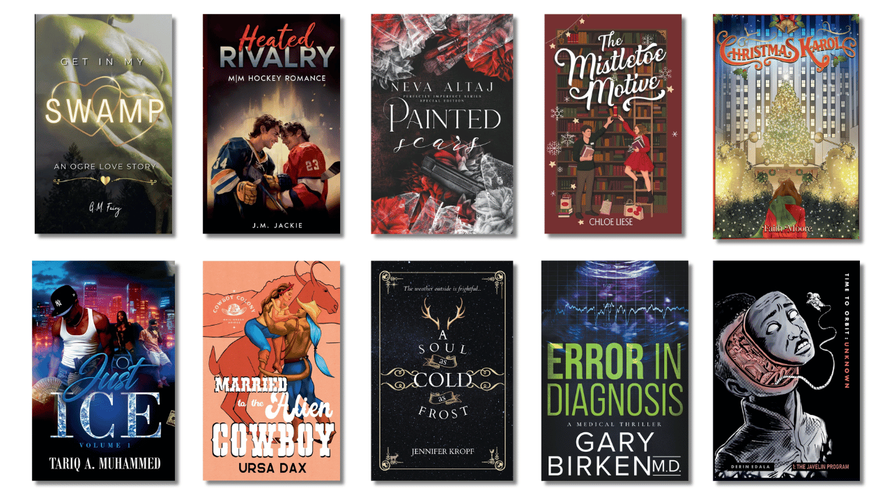 December 2025 Top 10 Fiction Print Book Covers